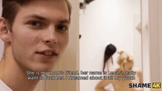 SHAME4K. Crusher fucks stepmoms friend with big ass in the shower room