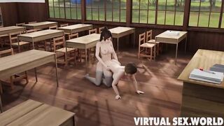 Futanari Milf makes sure her coed feels really good