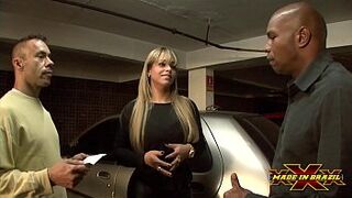 Hot businesswoman with no money paid for parking giving her ass to security guards - Angel Lima - Full scene on Red