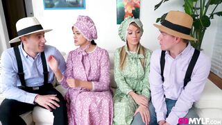 Amish Stepmoms Penny Barber and Pristine Edge Swapped Dicks