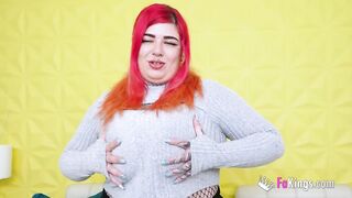 Amazing BBW redhead Leia Saez is desperate for Don Jorge's OLD COCK!