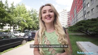 Public Agent Sexy blonde content creator Ann Joy needs a huge dick