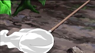 Busty hentai maid pleasures her virgin master with titty massage