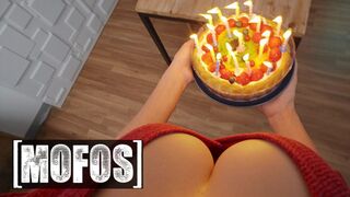 MOFOS - Mina Von D & Haix Rogue's Offer Themselves As A Birthday Surprise Present For Jordi To Enjoy