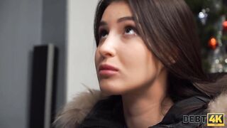 DEBT4k. Insistent debt collector Nik Rock finally finds client and they have quickie