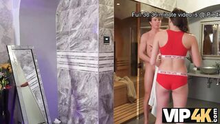VIP4K. Stacy Cruz spreads legs and lets strange fill her cunt with semen