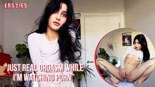 Ersties - Hot Babe Masturbates With a Dildo While Watching Porn