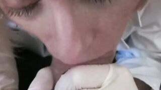 Amateur blond babe plays the doctor in this medical fantasy