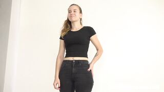 Czech teen at her first casting
