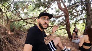 I go out to exercise with my two friends and we end up having a threesome outdoors
