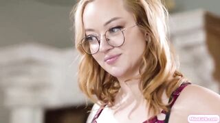 Petite redhead lesbian fingering big tits bachelorette bff