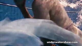 Andrea shows nice body underwater