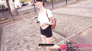 CUTE German coed Lou Nesbit FUCKED in public by a greasy dude! (ENGLISH) Dates66.com (FULL SCENE)