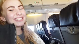 PUBLIC AIRPLANE Handjob and Blowjob