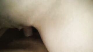 Rubbing her pussy with oil