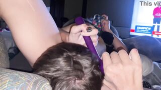 hot petite brunette gets off with toys