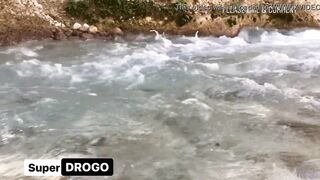 Best View POV Freckles Lesbians Tribbing in the River