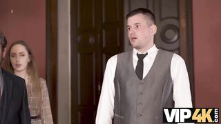 VIP4K. Shameless bride and her new spouse start fucking at their wedding