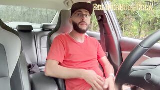 I'm making a personalized video and a girl catches me masturbating in the car... She decides to help me and sucks me off!