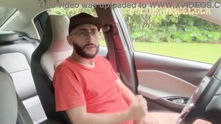 I'm making a personalized video and a girl catches me masturbating in the car... She decides to help me and sucks me off!