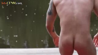 CFNM dominas sucking submissive outdoors in erotic group