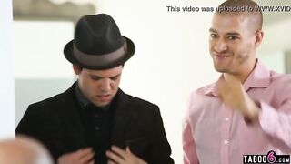 Stepbrothers DP fuck their new dumb MILF stepmom