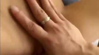 Horny blonde takes cum