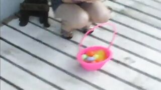 Innocent 18yo Kitty hunting for Easter eggs