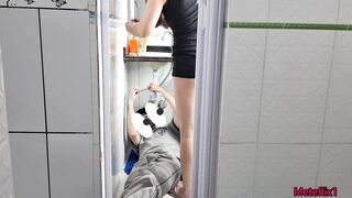 Married woman cheats and provokes naughty plumber