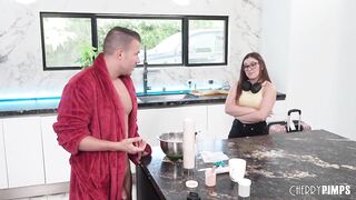 Stepdaughter Leana Lovings uses her Big Tits to Help Stepdad Codey Steele Clone His Willy