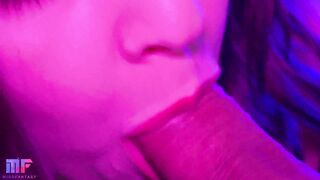 Gentle close-up blowjob with cum in mouth