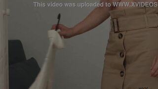 submissive business woman - exposed in public