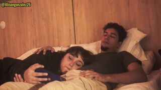 Watching a movie with my stepbrother and I accidentally swallowed his penis (they almost discovered us) ALISONGONZALEZ26