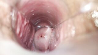 Orgasm inside the vagina close-up
