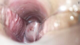 Orgasm inside the vagina close-up