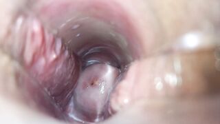 Orgasm inside the vagina close-up