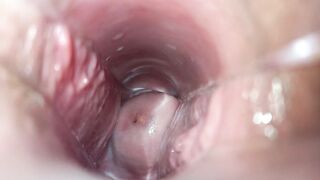 Orgasm inside the vagina close-up