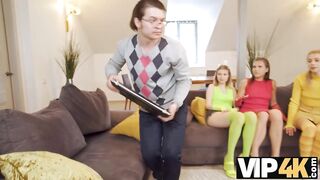 VIP4K. Sexy models with small tits prefer to play with pussies in front of a man