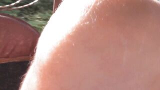 Hairy mature upskirt on the carriage