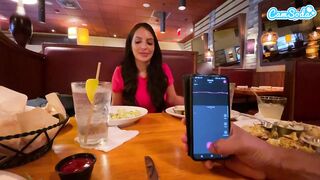 Cumming In Public With Big Dildo At Lunch! Public Female Loud Orgasm Interactive Toy