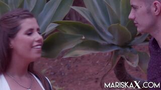 Lost hiker with big natural tits lets a random guy pound her asshole
