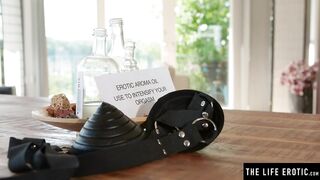 Oiled up and masturbating to an orgasm with slippery fingers