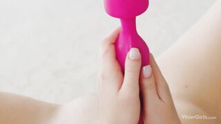 WOWGIRLS Beautiful model Bella Spark using a pink toys to satisfy her needs
