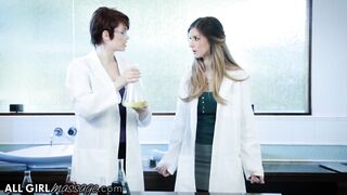 Lesbian Scientist Experiments with Pussy