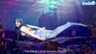 Mermaid masturbates till she gets even more wet
