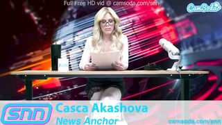 SNN News Anchor MILF Casca Akashova Masturbates on air