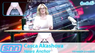 SNN News Anchor MILF Casca Akashova Masturbates on air