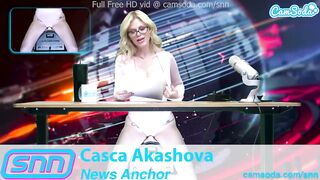 SNN News Anchor MILF Casca Akashova Masturbates on air