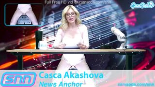 SNN News Anchor MILF Casca Akashova Masturbates on air