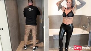 Mydirtyhobby - Hot Blonde Plays With The Plumber In Public